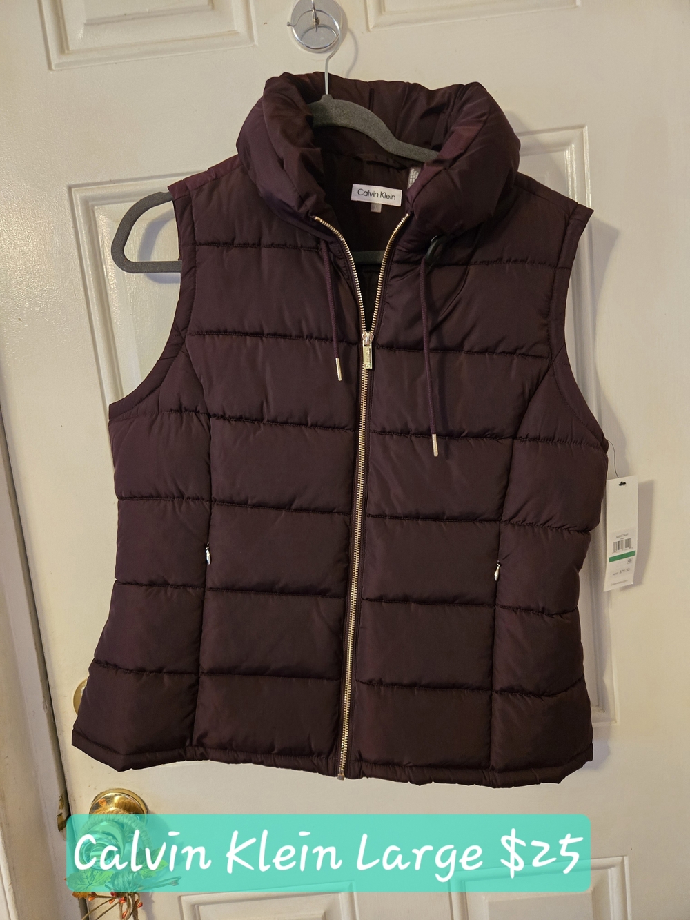 Calvin Klein Women's Quilted Puffer Vest - Plum